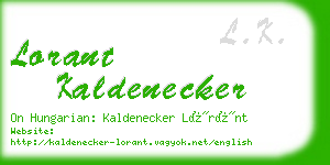lorant kaldenecker business card